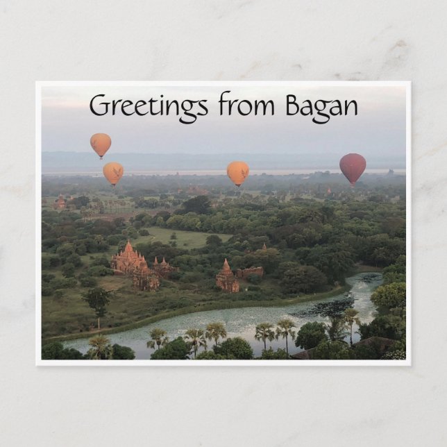 Cartão Postal saudações de balões bagan (Frente)