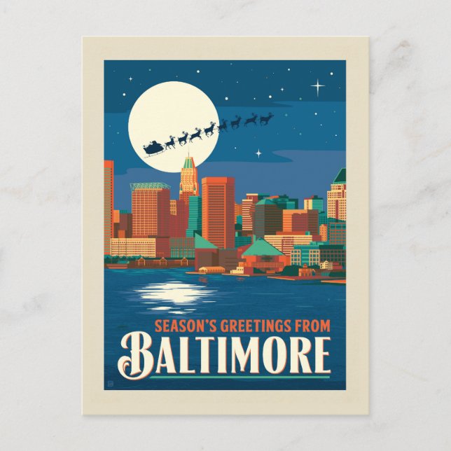Cartão Postal Saudações de Baltimore (Frente)