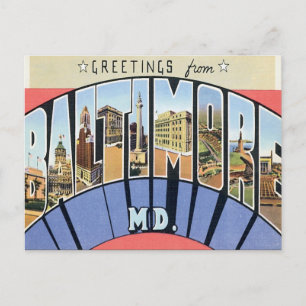 Cartão Postal Saudações De Baltimore Maryland
