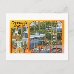 Cartão Postal Saudações de Bar Harbor, Maine!