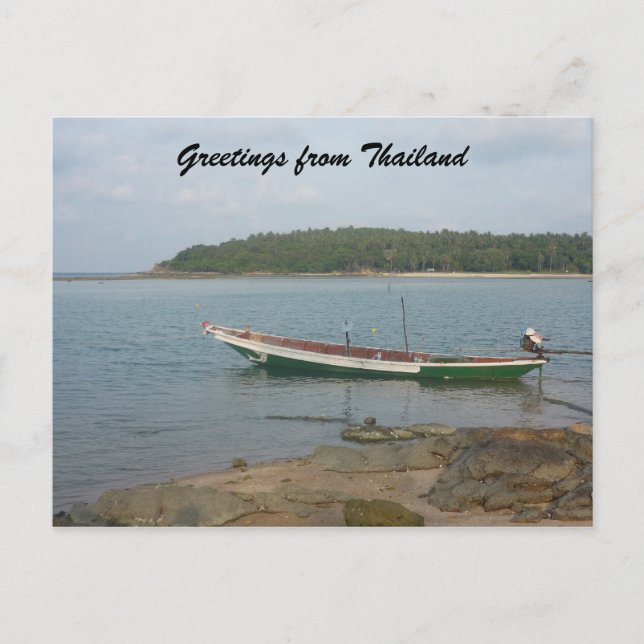 Cartão Postal saudações de barco tailandês (Frente)