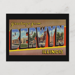 Cartão Postal Saudações de Berwyn Illinois
