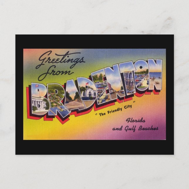 Cartão Postal Saudações de Bradenton Flórida (Frente)