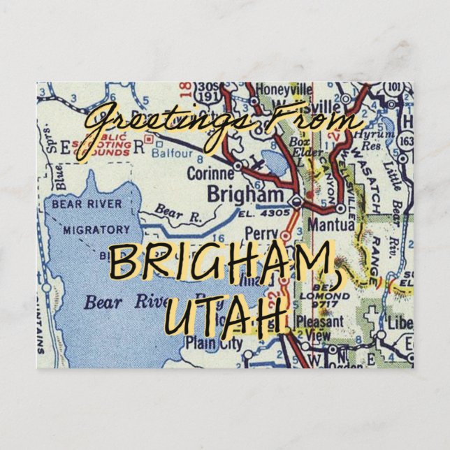 Cartão Postal Saudações De Brigham Utah (Frente)