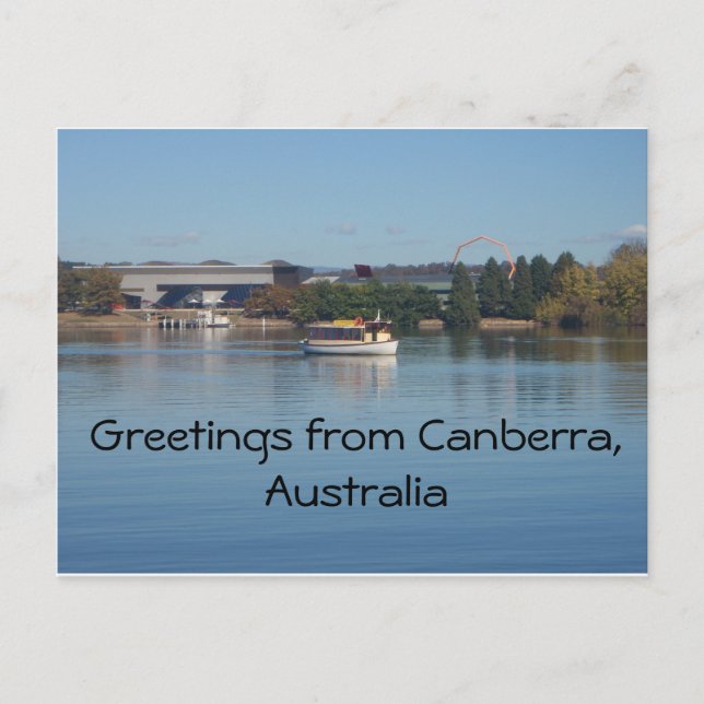 Cartão Postal Saudações de Canberra, Austrália (Frente)