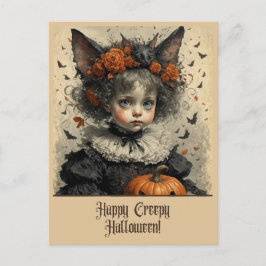 Cartão Postal Saudações de Cartão-Postal de Halloween, Garota Vi