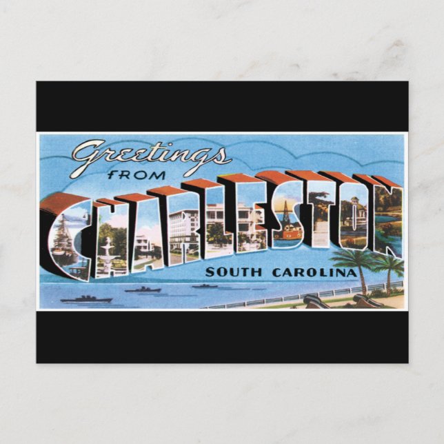 Cartão Postal Saudações de Charleston (Frente)