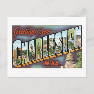 Cartão Postal Saudações de Charleston, Virgínia Ocidental