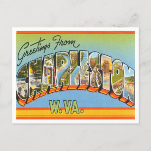 Cartão Postal Saudações de Charleston, West Virginia Viagem