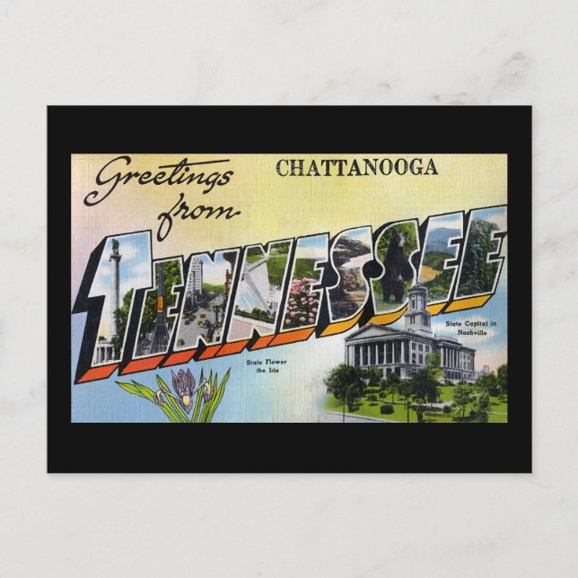 Cartão Postal Saudações de Chattanooga Tennesee (Frente)