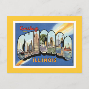 Cartão Postal Saudações De Chicago Illinois