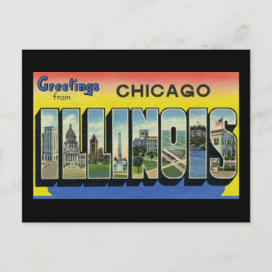 Cartão Postal Saudações de Chicago Illinois