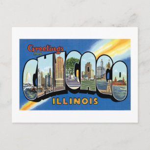 Cartão Postal Saudações de Chicago, Illinois!