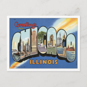 Cartão Postal Saudações De Chicago Illinois