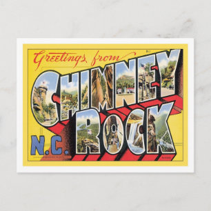 Cartão Postal Saudações De Chimney Rock Na Carolina Do Norte