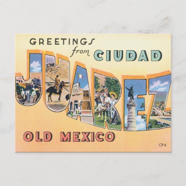 Cartão Postal Saudações De Ciudad Juarez (Frente)