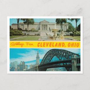 Cartão Postal Saudações de Cleveland, Ohio Viagens vintage
