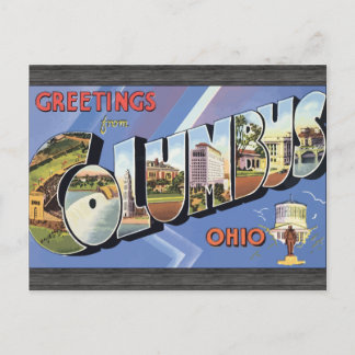 Cartão Postal Saudações De Columbus Ohio, Vintage