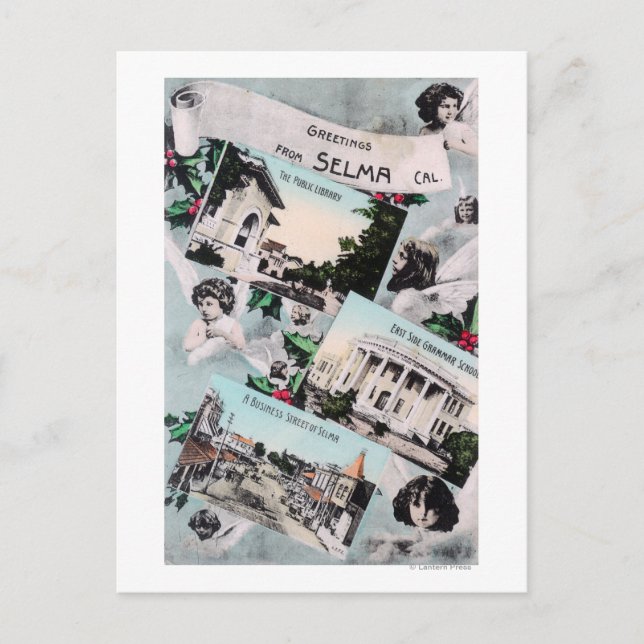Cartão Postal Saudações de com Vistas CênicasSelma, CA (Frente)