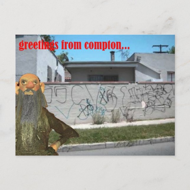 Cartão Postal saudações de compton (Frente)