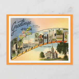 Cartão Postal Saudações De Connecticut