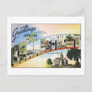 Cartão Postal Saudações de Connecticut