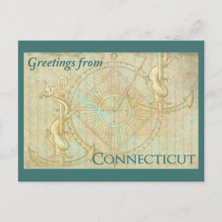 Cartão Postal Saudações de Connecticut