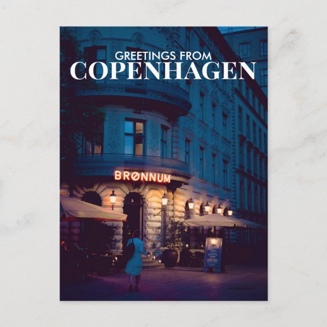 Cartão Postal Saudações de Copenhaga Dinamarca (Frente)