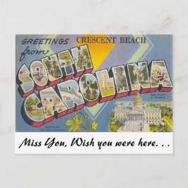 Cartão Postal Saudações de Crescent Beach, Carolina do Sul