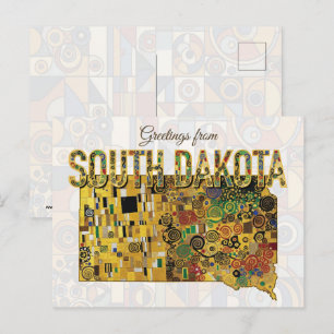 Cartão Postal Saudações de Dakota do Sul