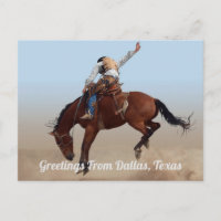Saudações De Dallas, Texas Rodeo Postcard