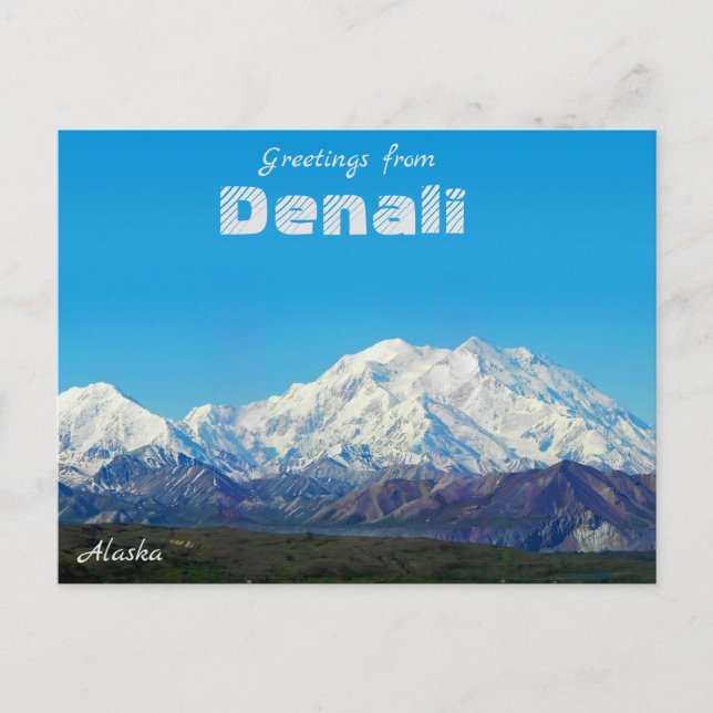 Cartão Postal Saudações de Denali Alasca  (Frente)