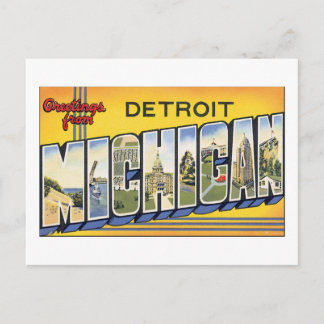 Cartão Postal Saudações de Detroit, Michigan
