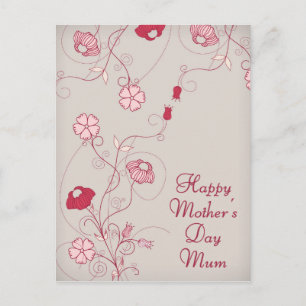 Cartão Postal Saudações de Dia de as mães de Ramificações Florai