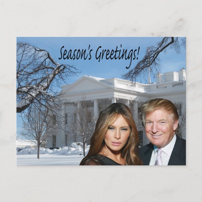 Cartão Postal Saudações de Donald e Melania (Frente)