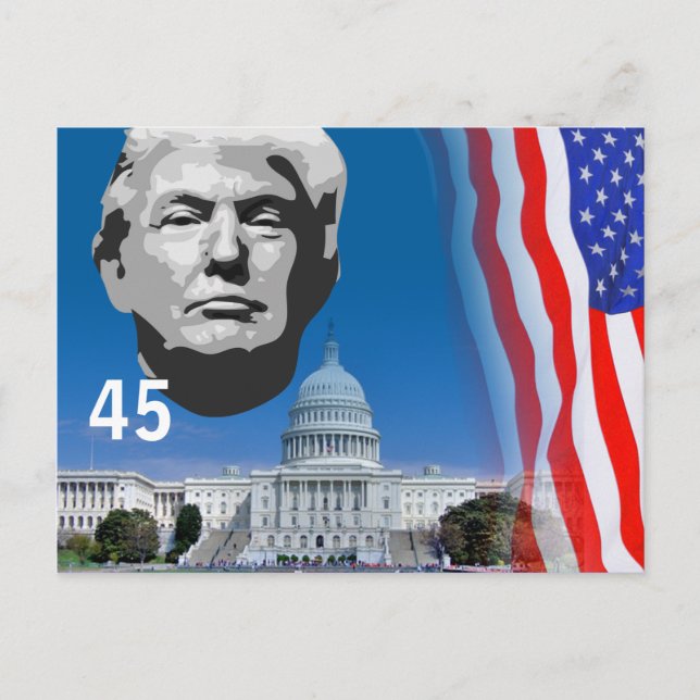 Cartão Postal Saudações de... Donald Trump (Frente)