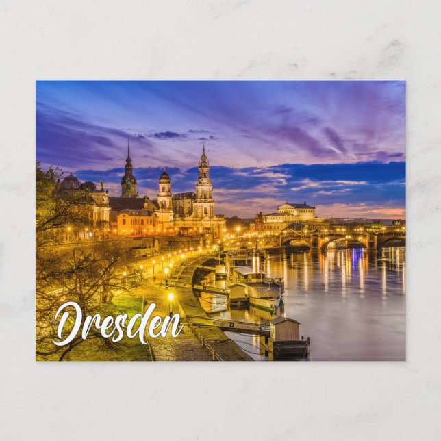 Cartão Postal Saudações de Dresden, Alemanha (Frente)