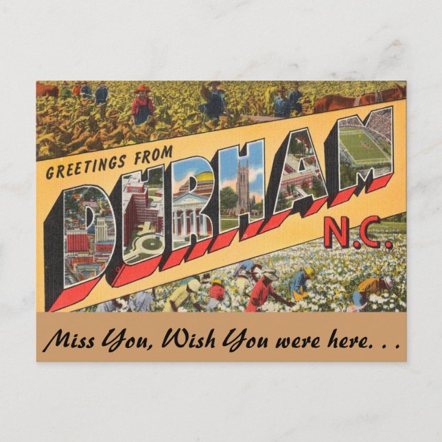 Cartão Postal Saudações de Durham (Frente)