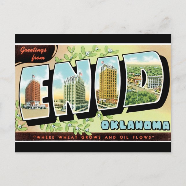 Cartão Postal Saudações de Enid (Frente)