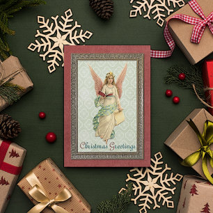 Cartão Postal Saudações de Feriados Antigos de Vintage Personali