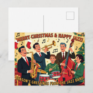 Cartão Postal Saudações de Fim de Ano da Banda de Jazz