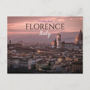 Cartão Postal Saudações de Florença Itália Postcard Firenze