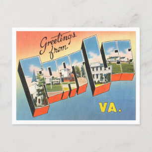 Cartão Postal Saudações de Fort Lee, Viagem Antiga da Virgínia