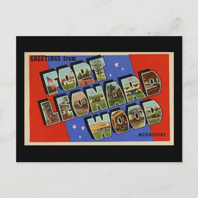 Cartão Postal Saudações de Fort Leonard Wood Missouri (Frente)