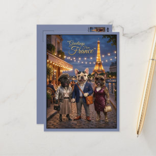 Cartão Postal Saudações de França Viagem