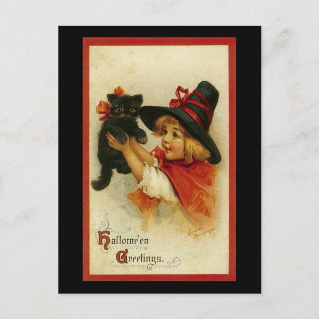 Cartão Postal Saudações de Halloween (Frente)