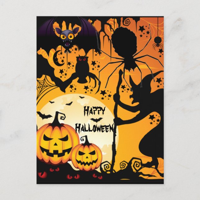 Cartão Postal Saudações de Halloween_ (Frente)