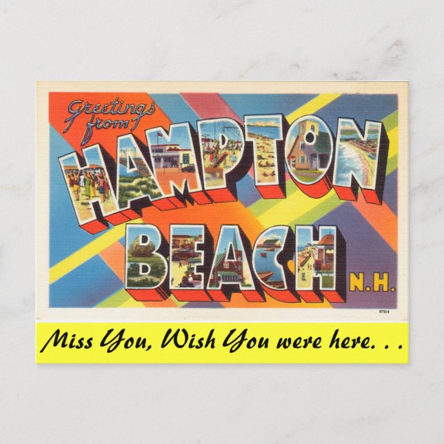 Cartão Postal Saudações de Hampton Beach (Frente)
