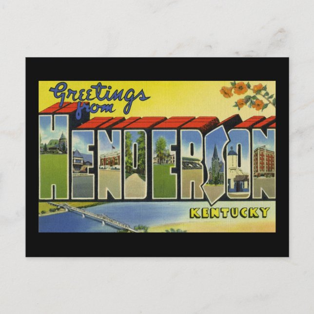 Cartão Postal Saudações de Henderson Kentucky (Frente)