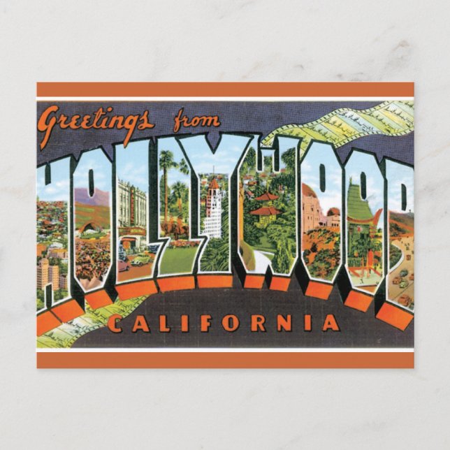 Cartão Postal Saudações De Hollywood (Frente)